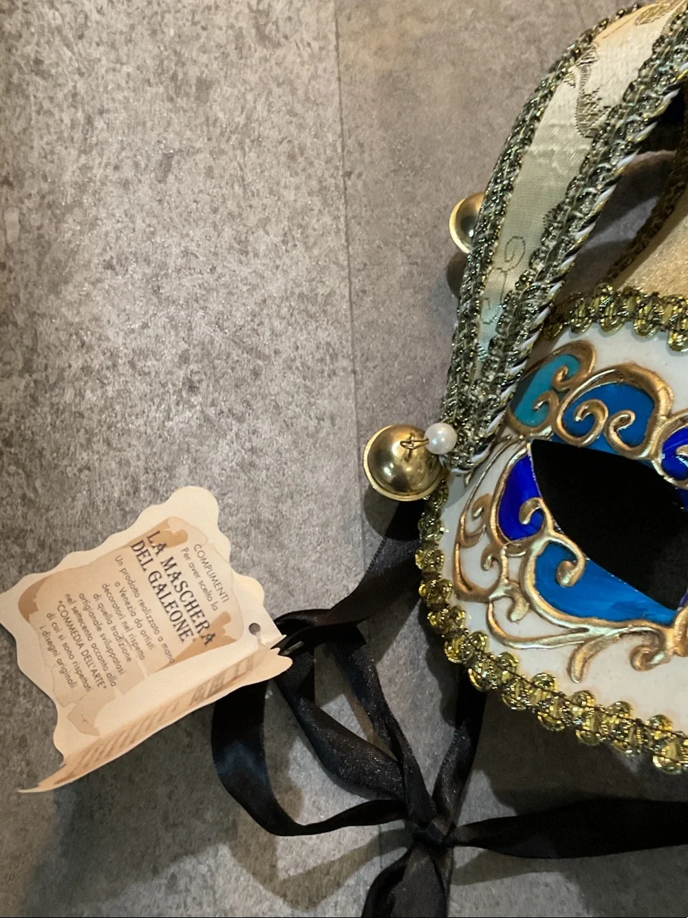 Pier 1 Blue, Gold and White Venetian Jester Masquerade